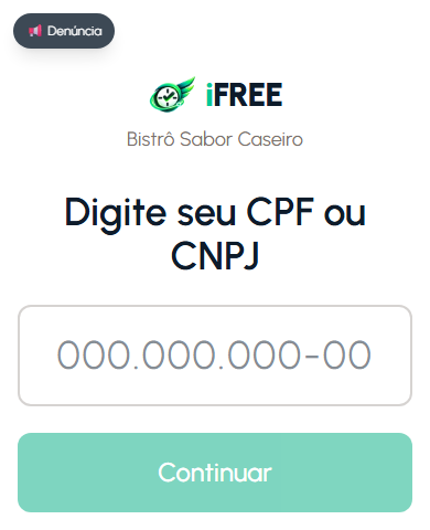 Tela do totem pedindo CPF ou CNPJ pra iniciar o check-in